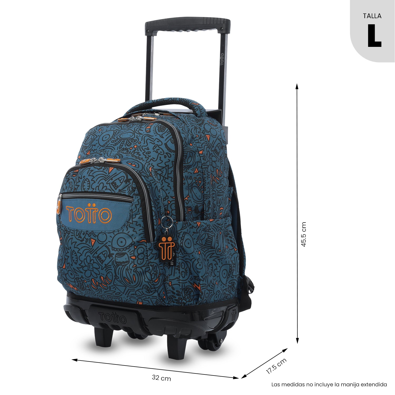 Maleta para Niño con ruedas Porta PC 15.4" Renglónes Azul