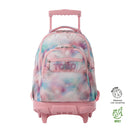 Morral Ruedas Niña Porta PC 15.4" Renglones Glitter Morado