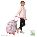 Morral Ruedas Niña Porta PC 15.4" Renglones Glitter Morado