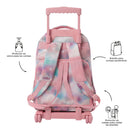 Morral Ruedas Niña Porta PC 15.4" Renglones Glitter Morado