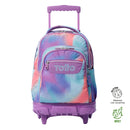 Morral Ruedas Niña Porta PC 15.4" Renglones Glitter Morado