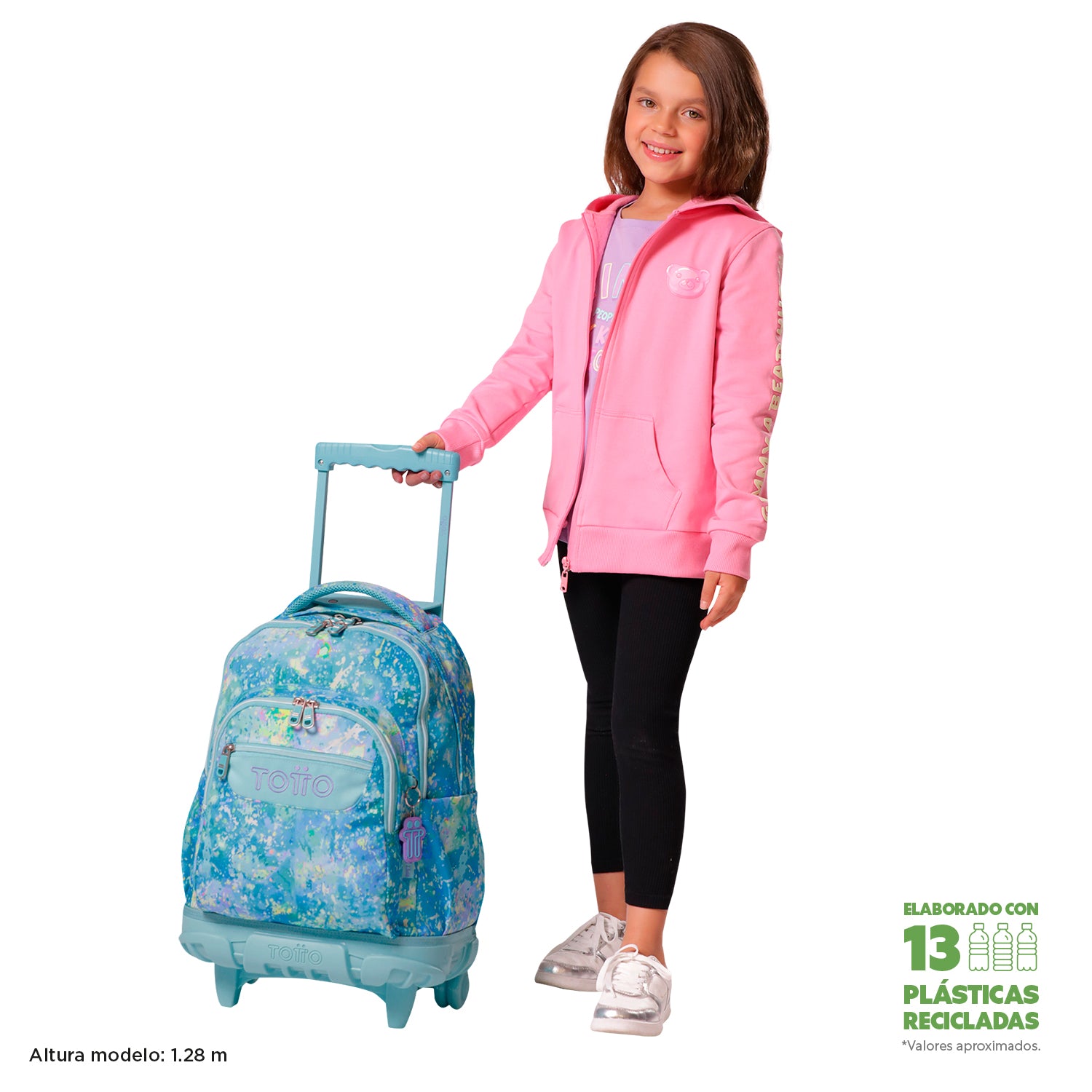 Morral Ruedas Niño Porta PC 15.4" Bomper Renglones Gris