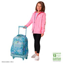 Morral Ruedas Niña Porta PC 15.4" Renglones Glitter Morado