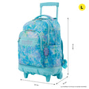 Morral Ruedas Niña Porta PC 15.4" Renglones Glitter Morado