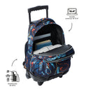 Morral Ruedas Niña Porta PC 15.4" Renglones Glitter Morado