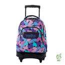 Morral Ruedas Niña Porta PC 15.4" Renglones Glitter Morado