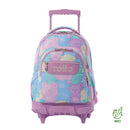 Morral Ruedas Niña Porta PC 15.4" Renglones Glitter Morado