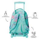 Morral Ruedas Niña Porta PC 15.4" Renglones Glitter Morado