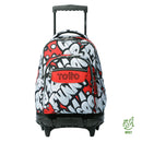 Morral Ruedas Niña Porta PC 15.4" Renglones Glitter Morado