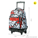 Morral Ruedas Niña Porta PC 15.4" Renglones Glitter Morado