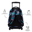 Morral Ruedas Niña Porta PC 15.4" Renglones Glitter Morado