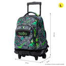 Morral Ruedas Niña Porta PC 15.4" Renglones Glitter Morado