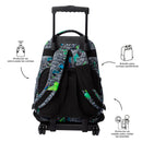 Morral Ruedas Niña Porta PC 15.4" Renglones Glitter Morado