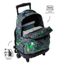 Morral Ruedas Niña Porta PC 15.4" Renglones Glitter Morado