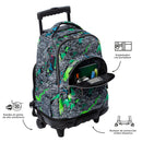 Morral Ruedas Niña Porta PC 15.4" Renglones Glitter Morado