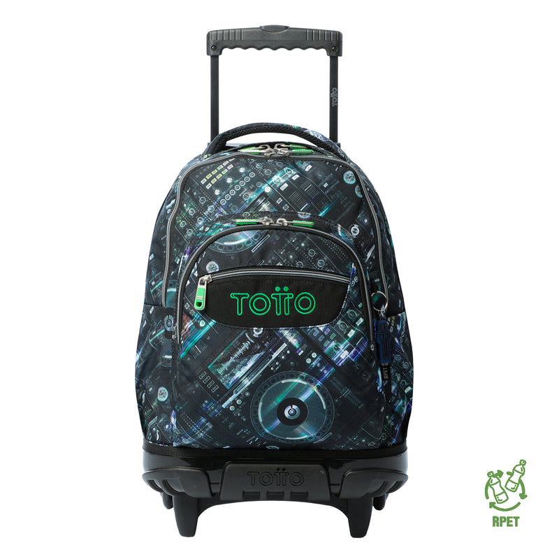 Morral Ruedas Niño Porta PC 15.4" Bomper Renglones Gris