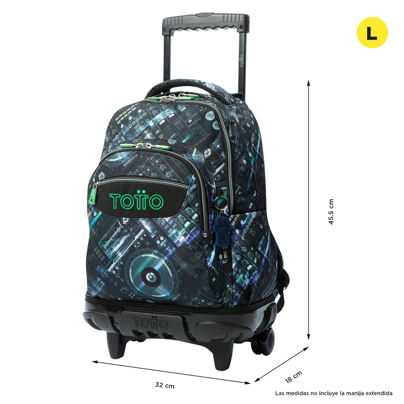 Morral Ruedas Niño Porta PC 15.4" Bomper Renglones Gris