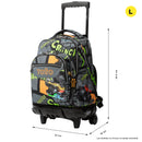 Morral Ruedas Niña Porta PC 15.4" Renglones Glitter Morado