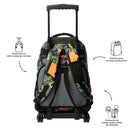 Morral Ruedas Niña Porta PC 15.4" Renglones Glitter Morado