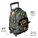 Morral Ruedas Niña Porta PC 15.4" Renglones Glitter Morado