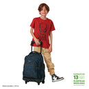 Morral Ruedas Niña Porta PC 15.4" Renglones Glitter Morado