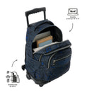 Morral Ruedas Niña Porta PC 15.4" Renglones Glitter Morado