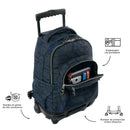 Morral Ruedas Niña Porta PC 15.4" Renglones Glitter Morado