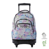 Maleta para Niña con ruedas Renglones Glitter Grande Azul