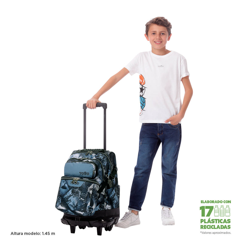 Morral con Ruedas para Niño Varal Verde