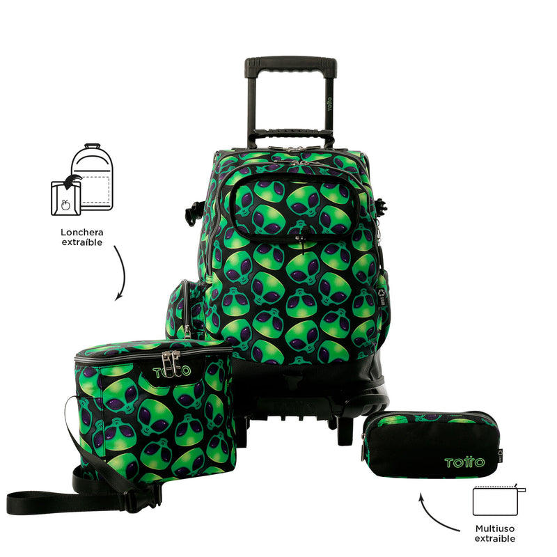 Morral con Ruedas para Niño Varal Verde