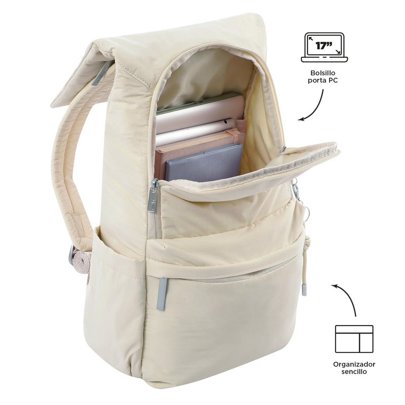 Morral Porta PC 17" Morral Ambar L Beige Mujer