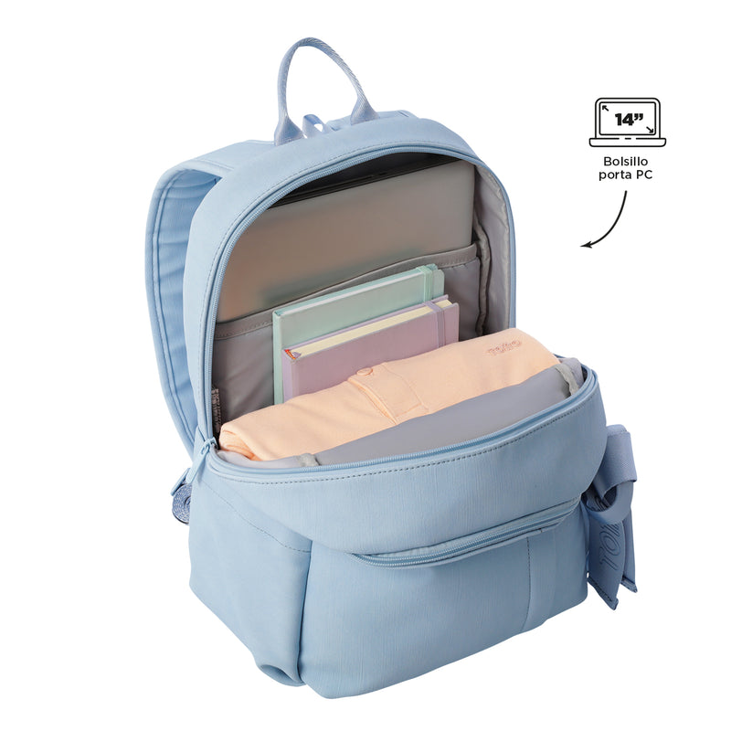Morral Porta PC 14" Bow Mediano Azul Mujer