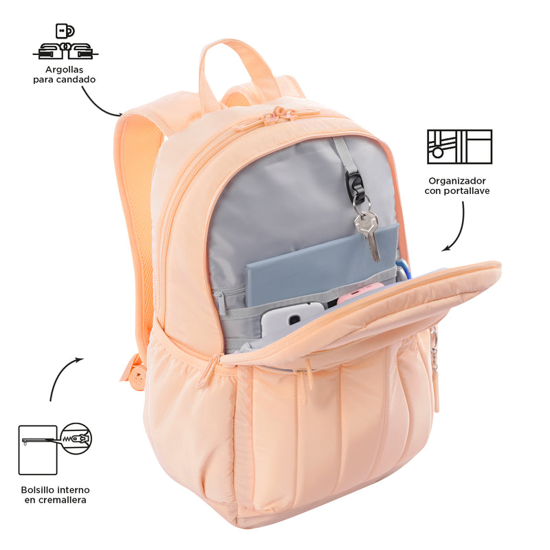 Morral Univertisario Porta PC 14" Plaine Rosado Mujer