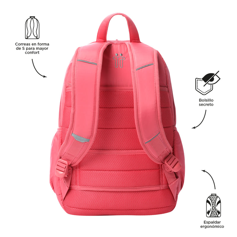 Morral Univertisario Porta PC 14" Plaine Rosado Mujer