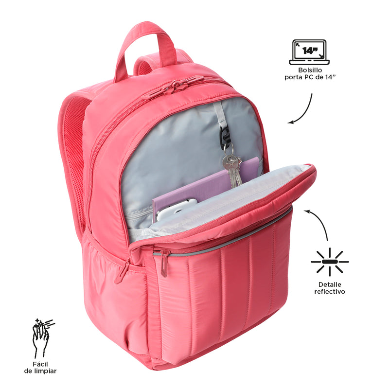 Morral Univertisario Porta PC 14" Plaine Rosado Mujer