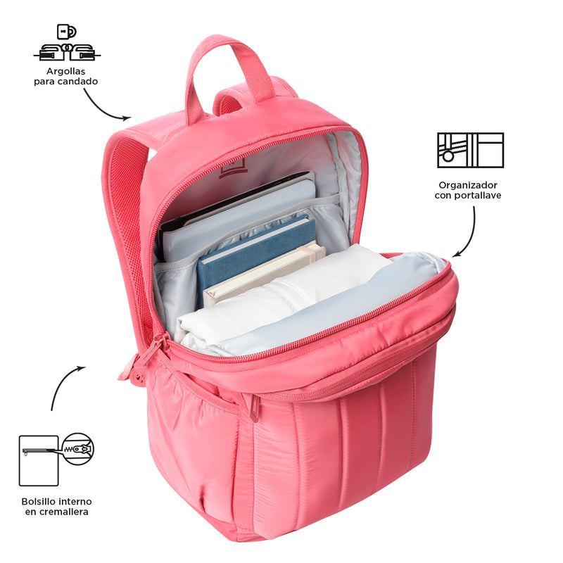 Morral Univertisario Porta PC 14" Plaine Rosado Mujer