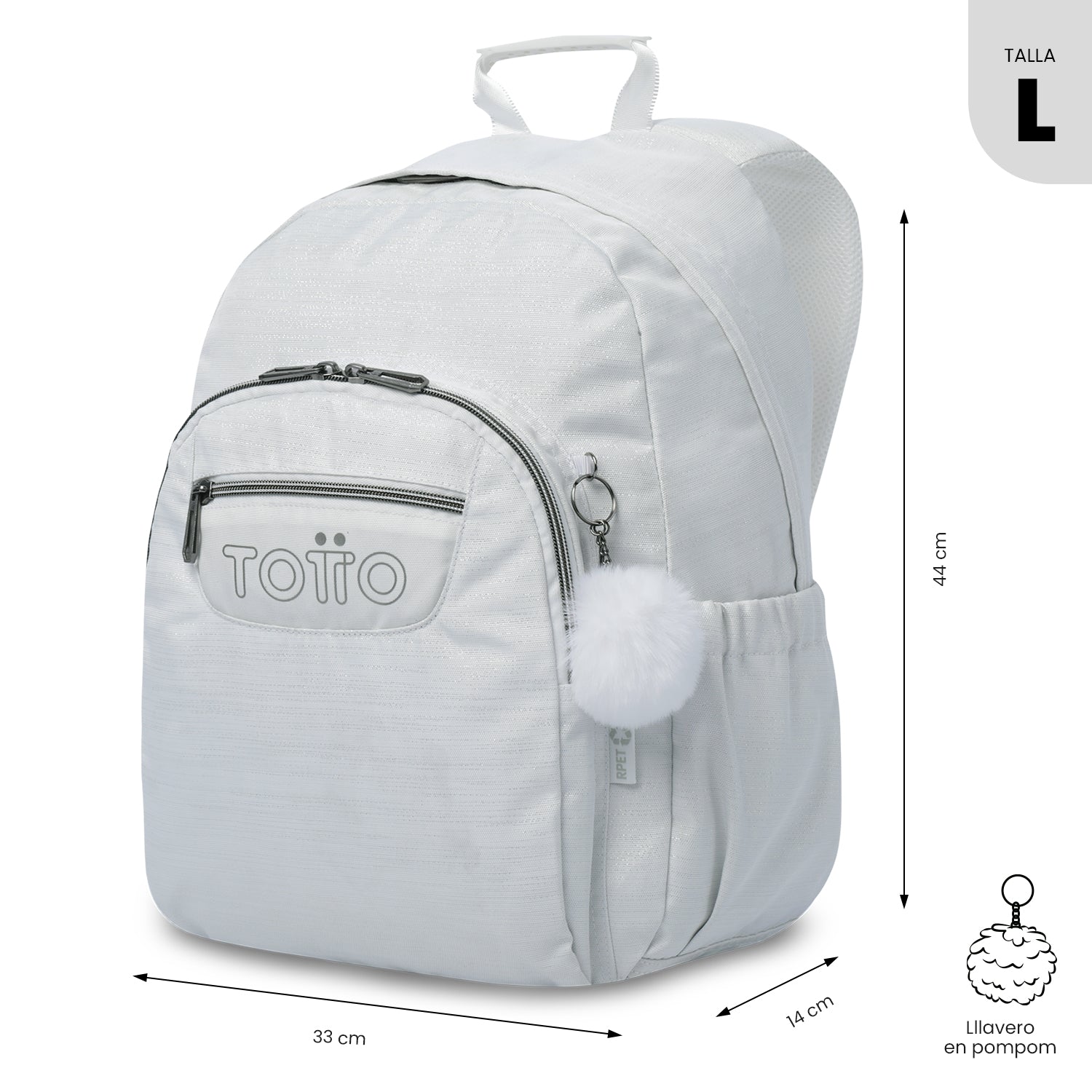 'Morral Juvenil Porta PC 14" Acuarela Neo Blanco
