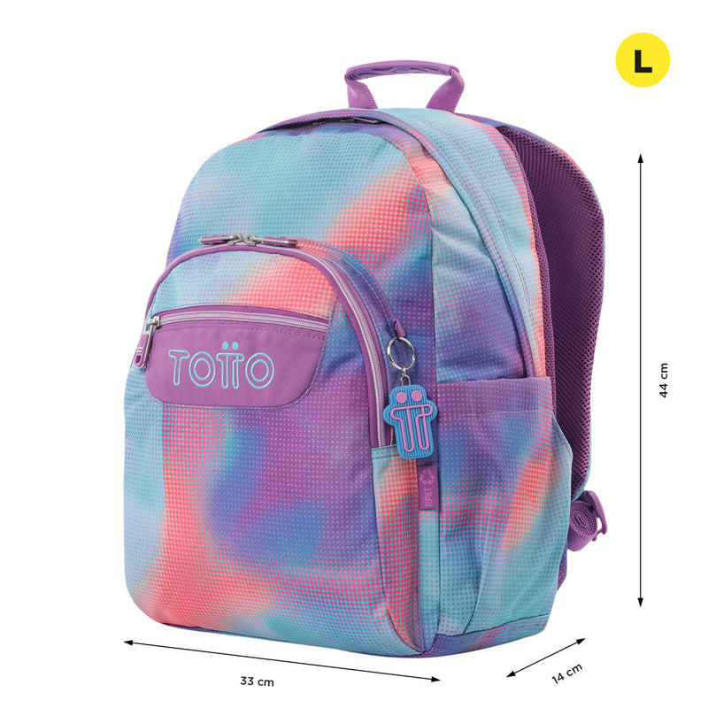 Morral Juvenil Porta PC 14" Acuarela Morada