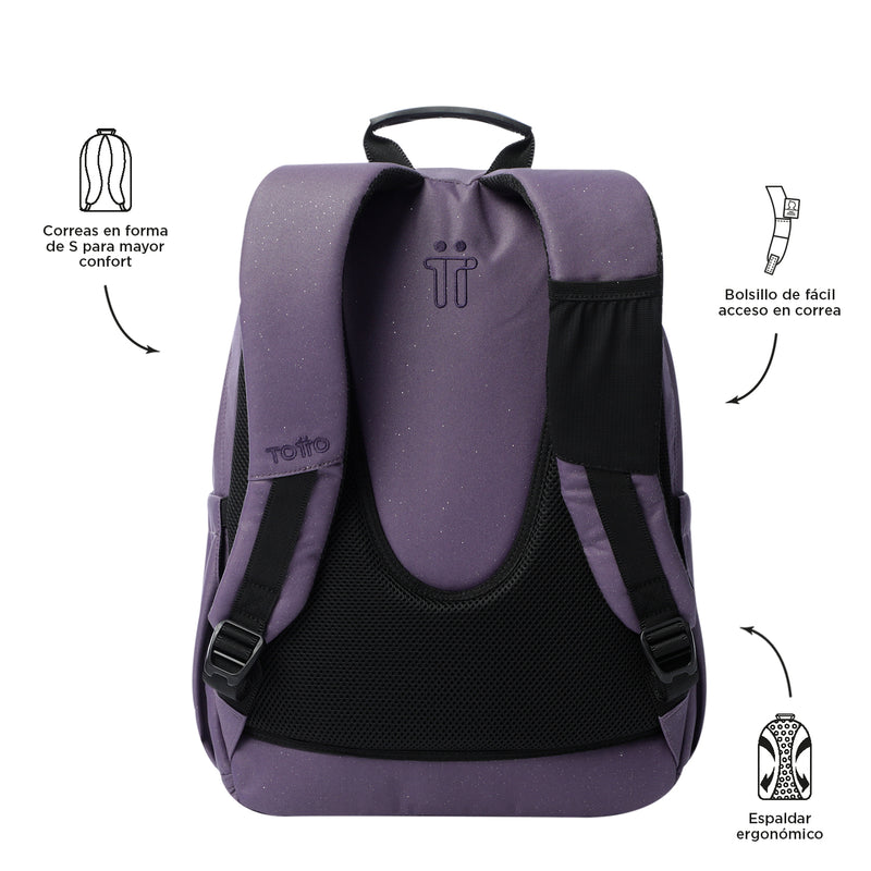 Morral Juvenil Porta PC 14" Acuarela Morada