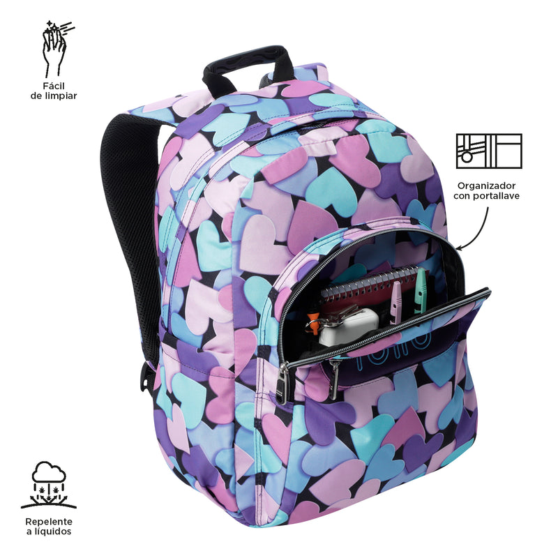 Morral Juvenil Porta PC 14" Acuarela Morada