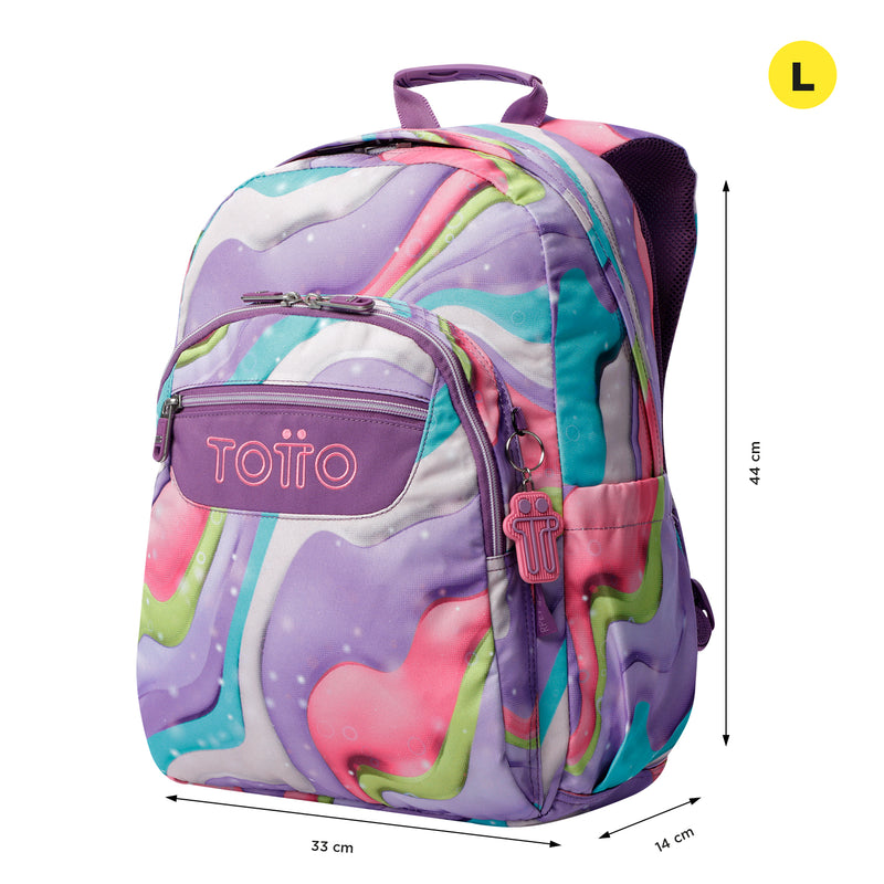 Morral Juvenil Porta PC 14" Acuarela Morada