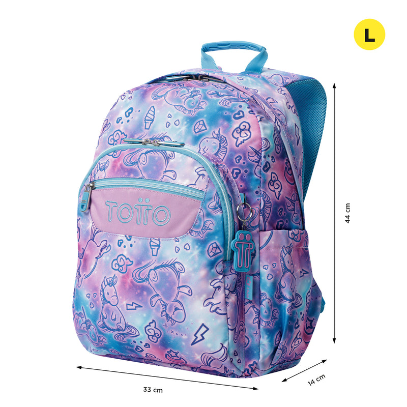 Morral Juvenil Porta PC 14" Acuarela Morada