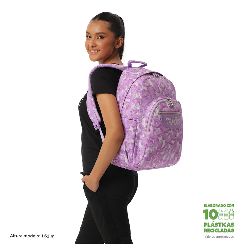 Morral Juvenil Porta PC 14" Acuarela Morada