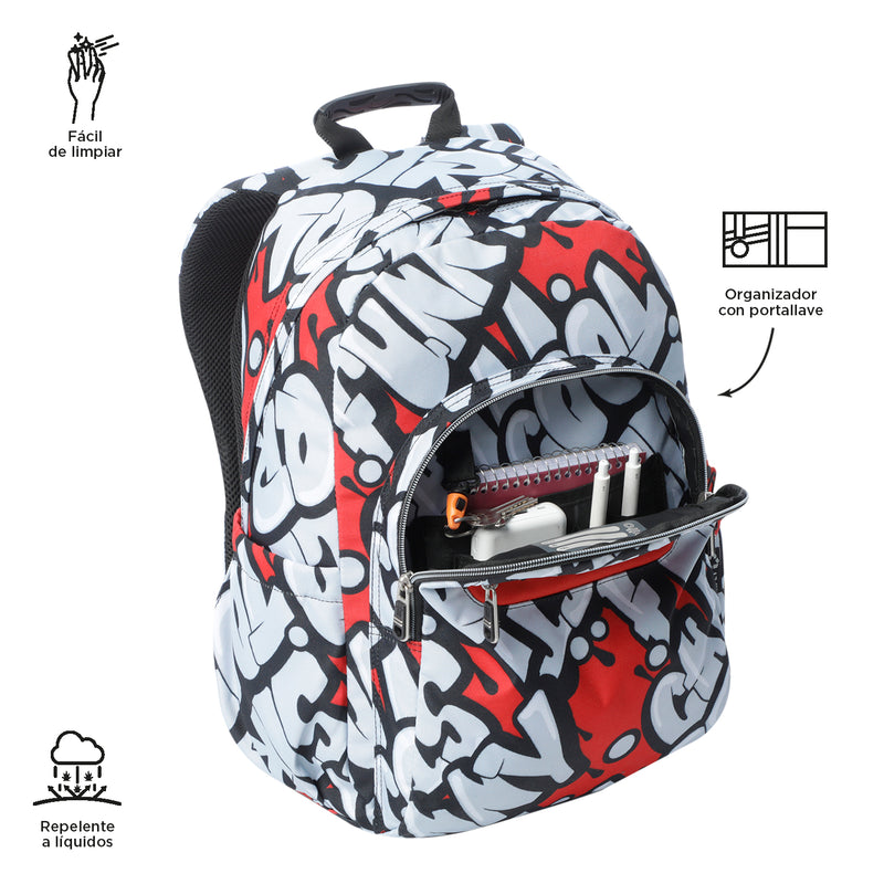 Morral Juvenil Porta PC 14" Acuarela Morada