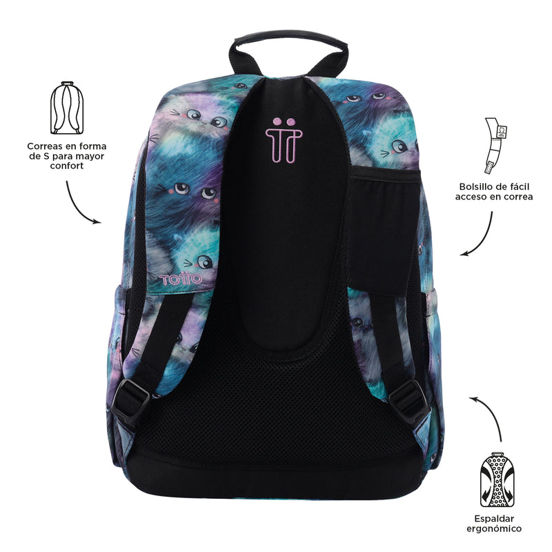 Morral Juvenil Porta PC 14" Acuarela Morada