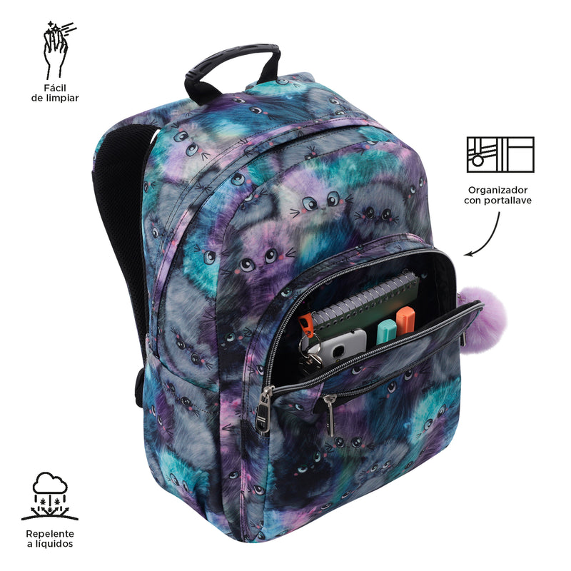 Morral Juvenil Porta PC 14" Acuarela Morada