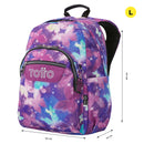 Morral Juvenil Porta PC 14" Acuarela Glitter Morado