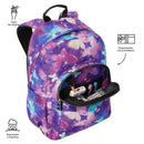 Morral Juvenil Porta PC 14" Acuarela Glitter Morado