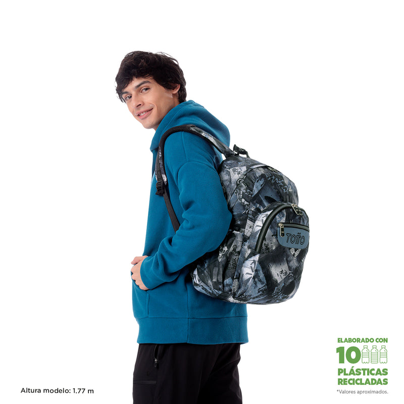 Morral Juvenil Porta PC 14" Acuarela Azul