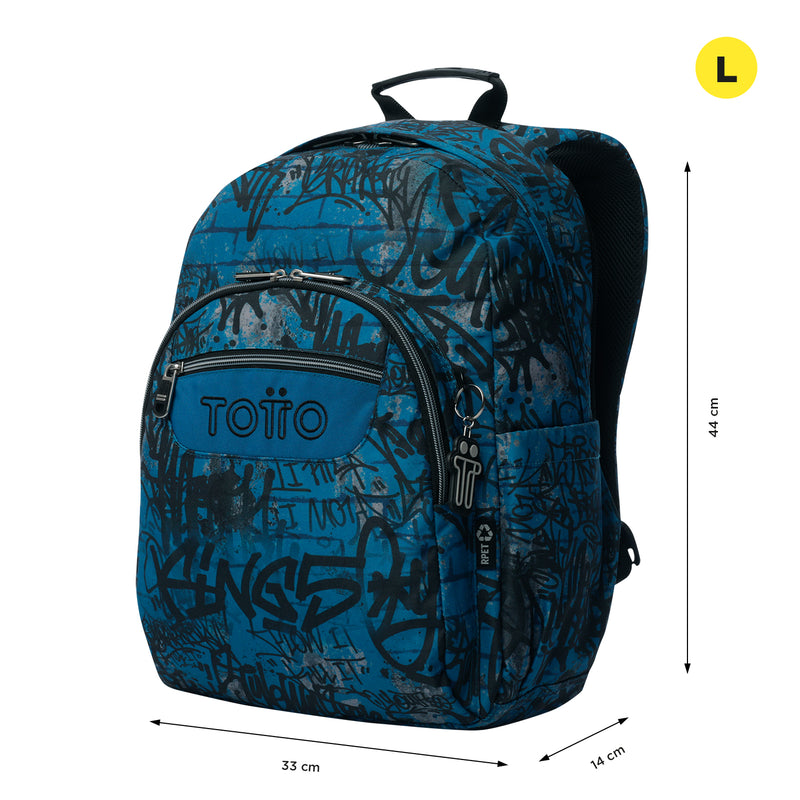 Morral Juvenil Porta PC 14" Acuarela Azul